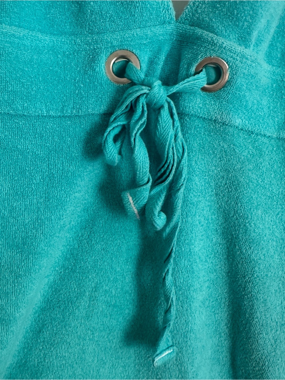 Ralph Lauren Teal Terry Halter Lace-Up Mini Dress - Picture 3 of 5